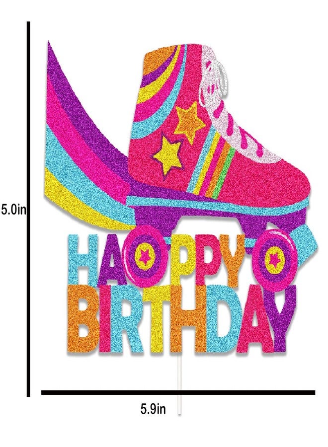 ChoJoy Roller Skate Cake Topper Colorful Rolling Birthday Decoration with Colorful Roller Skate for Roller Skate Themed Birthday Party - Image 2